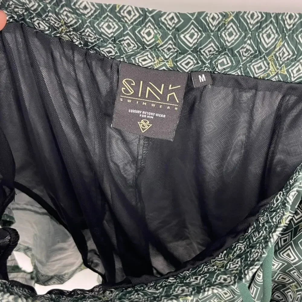 SINK Swimwear Signature Green Trunks Meridian Medium
